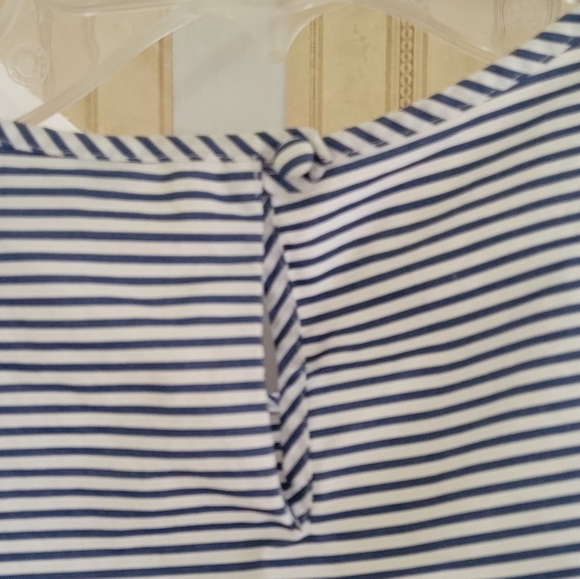 BROOKS BROTHERS Cotton Blue White Striped Peplum Top Size 10P - Picture 4 of 10